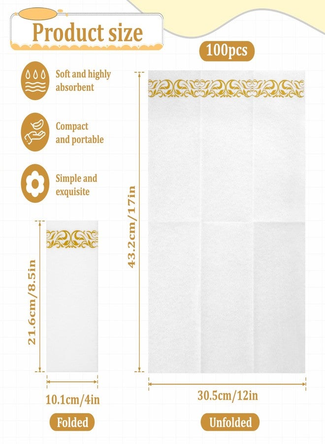Qulkws 100 Pack 12" x 17" Linen Feel Bathroom Napkins, Soft and Absorbent Linen Disposable Hand Towels, Elegant Decorative Paper Guest Towels, Decorative Bathroom Napkins for Parties, Weddings, Dinners - Image 2
